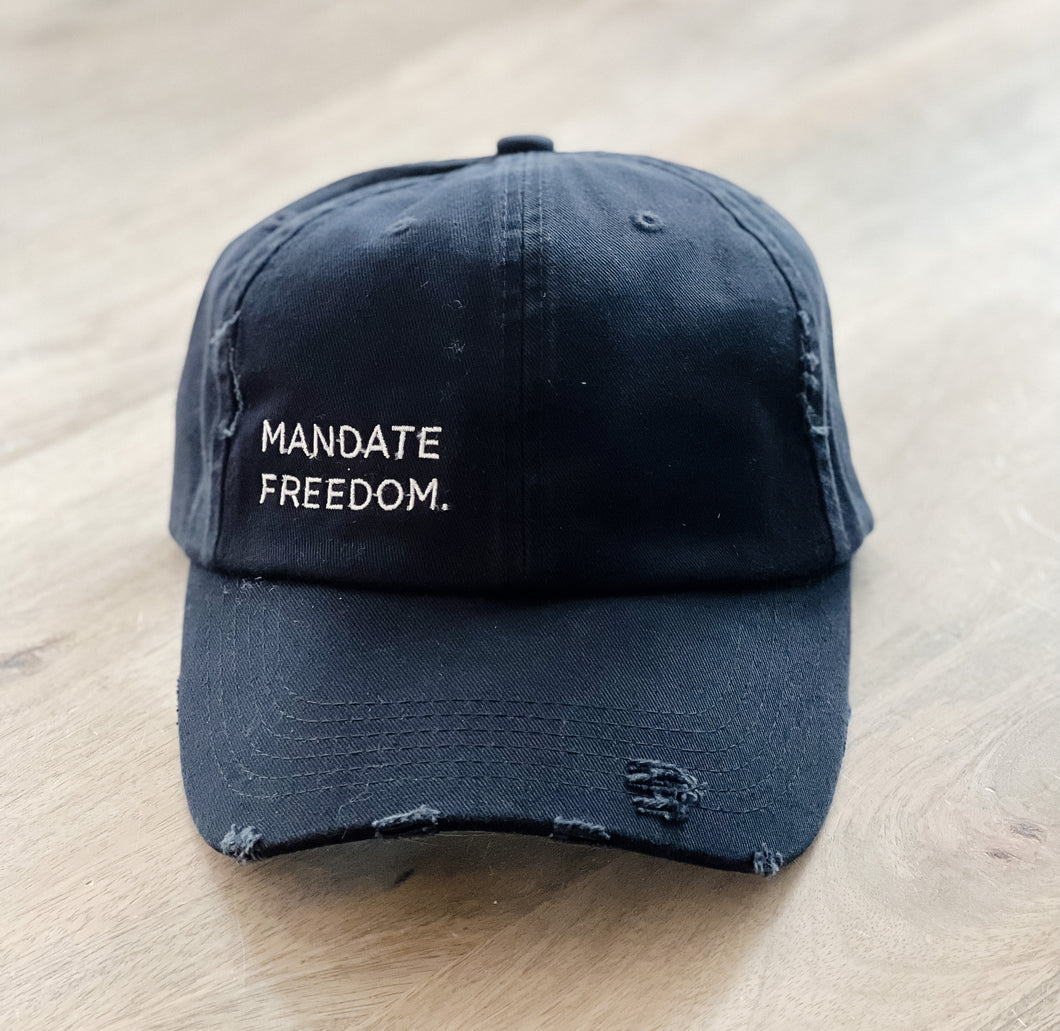 Distressed Ballcap, Mandate Freedom