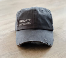 Load image into Gallery viewer, Distressed Ballcap, Mandate Freedom
